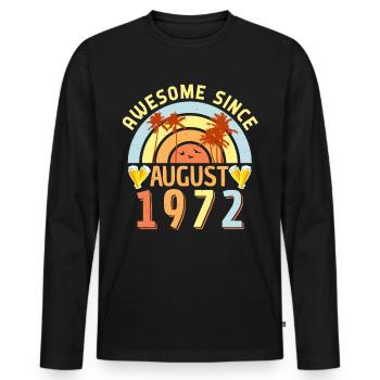 50. Jahrestag August 1972 - Männer Premium Bio Langarmshirt - Schwarz - Vorne - Nico (187cm)