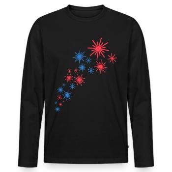 Starry sky in blue and red - Men's Premium Organic Long Sleeve Shirt - black - Front - Nico (187cm)