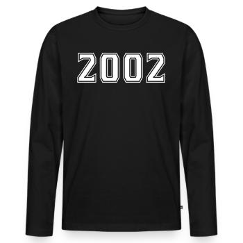 2002 year number - lucky year - Men's Premium Organic Long Sleeve Shirt - black - Front - Nico (187cm)