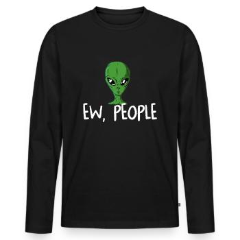 Alien - Männer Premium Bio Langarmshirt - Schwarz - Vorne - Nico (187cm)