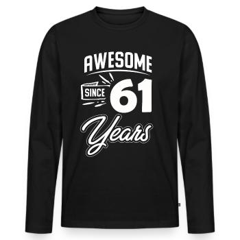 Cadeau d’anniversaire Anniversaire Bursdag Né en 1973 - T-shirt manches longues Premium bio Homme - noir - Devant - Nico (187cm)