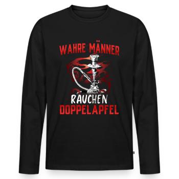 Shisha Geschenk für Wasserpfeife Shishabar Pfeife - Männer Premium Bio Langarmshirt - Schwarz - Vorne - Nico (187cm)