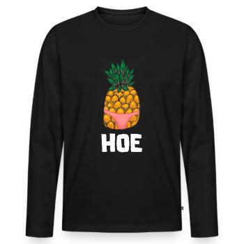 Ananas Tropical Hawaii Cadeau Enfants Hommes Fruits - T-shirt manches longues Premium bio Homme - noir - Devant - Nico (187cm)