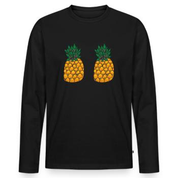 Ananas - T-shirt manches longues Premium bio Homme - noir - Devant - Nico (187cm)