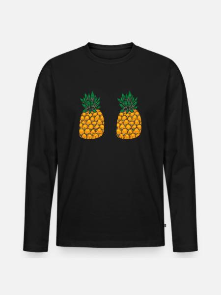 Pineapple - Men's Premium Organic Long Sleeve Shirt - black