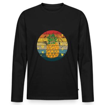 Pineapple Hawaii Gift Fruit Fruit Pineapple Fruit - Men's Premium Organic Long Sleeve Shirt - black - Front - Nico (187cm)