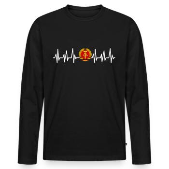 East Germany Gift East Ossi GDR Ostalgia - Men's Premium Organic Long Sleeve Shirt - black - Front - Nico (187cm)