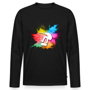 Skateboard Tshirt Skater Sk8 Sk8er Halfpipe Flip - Men's Premium Organic Long Sleeve Shirt - black - Front - Nico (187cm)