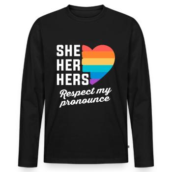 Transgenre Tshirt Transsexual Pride - T-shirt manches longues Premium bio Homme - noir - Devant - Nico (187cm)
