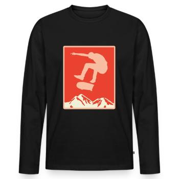 Skater Skateboard Cadeau Halfpipe Sk8 Ollie - T-shirt manches longues Premium bio Homme - noir - Devant - Nico (187cm)