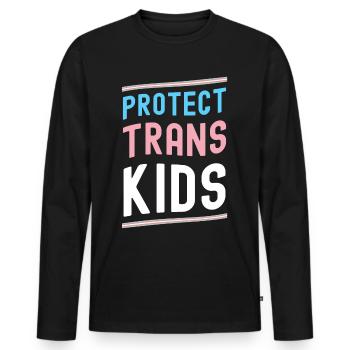 Trans Transgenre Transsexuel Cadeau Queer - T-shirt manches longues Premium bio Homme - noir - Devant - Nico (187cm)