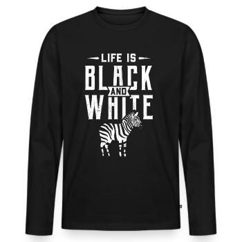 Zebra Africa Horse Hipster Gift Animal Stripe - Men's Premium Organic Long Sleeve Shirt - black - Front - Nico (187cm)