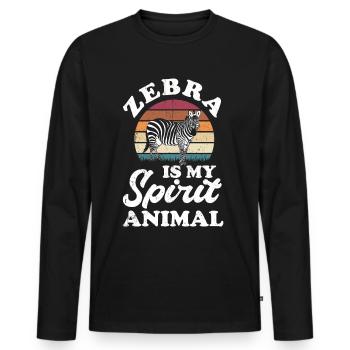 Zebra - Männer Premium Bio Langarmshirt - Schwarz - Vorne - Nico (187cm)