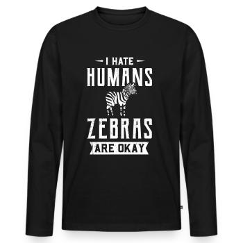 Zebra Africa Horse Hipster Gift Animal Stripe - Men's Premium Organic Long Sleeve Shirt - black - Front - Nico (187cm)