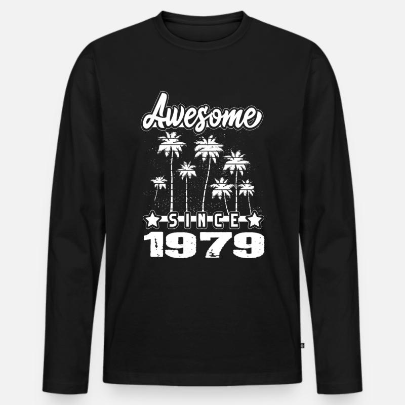 Awesome Since 1979 - Männer Premium Bio Langarmshirt - Schwarz