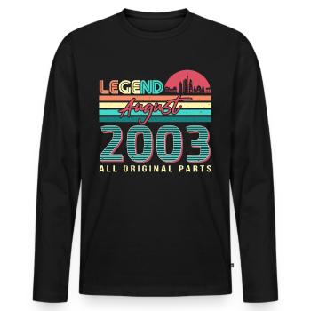 Birthday greeting August 2003 - Men's Premium Organic Long Sleeve Shirt - black - Front - Nico (187cm)