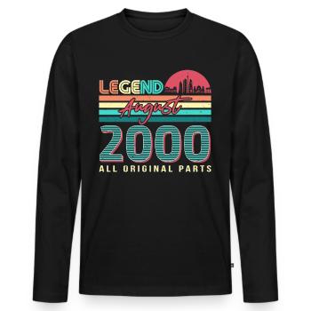 Geburtstagsgruss August 2000 - Männer Premium Bio Langarmshirt - Schwarz - Vorne - Nico (187cm)
