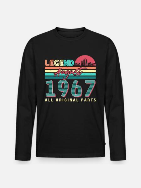 1967 August All original - Men's Premium Organic Long Sleeve Shirt - black