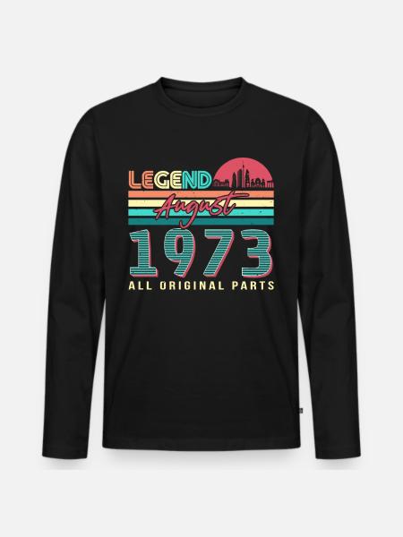 August 1973 Legende - Männer Premium Bio Langarmshirt - Schwarz
