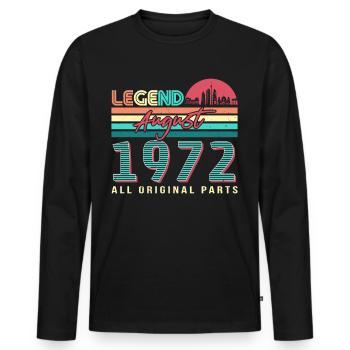 50. Jahrestag August 1972 - Männer Premium Bio Langarmshirt - Schwarz - Vorne - Nico (187cm)