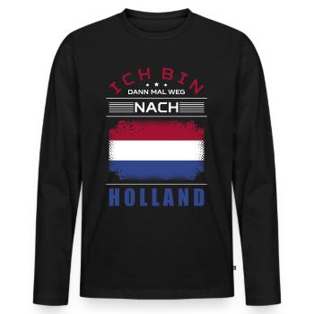 Ich Bin Dann Mal Weg Nach Holland Fahne Urlaub - Männer Premium Bio Langarmshirt - Schwarz - Vorne - Nico (187cm)
