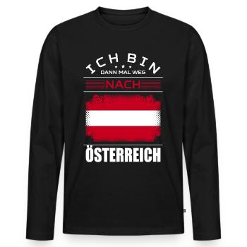 Ich Bin Dann Mal Weg Nach Österreich Fahne Urlaub - Männer Premium Bio Langarmshirt - Schwarz - Vorne - Nico (187cm)