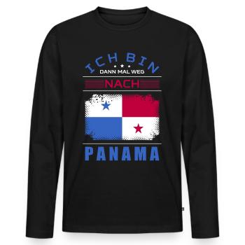 Ich Bin Dann Mal Weg Nach Panama Fahne Urlaub - Männer Premium Bio Langarmshirt - Schwarz - Vorne - Nico (187cm)