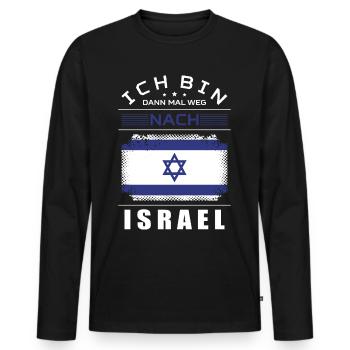 Ich Bin Dann Mal Weg Nach Israel Fahne Urlaub - Männer Premium Bio Langarmshirt - Schwarz - Vorne - Nico (187cm)