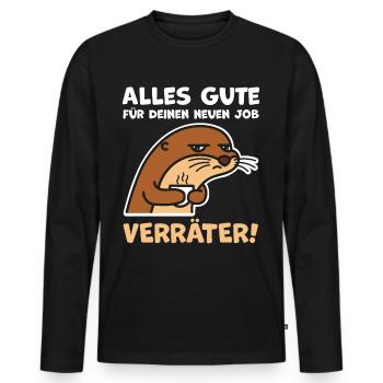 Abschied Abschiedsgeschenk Jobwechsel - Männer Premium Bio Langarmshirt - Schwarz - Vorne - Nico (187cm)