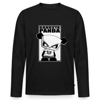 Gaming Panda Gangsta Panda funny cute cool - Men's Premium Organic Long Sleeve Shirt - black - Front - Nico (187cm)