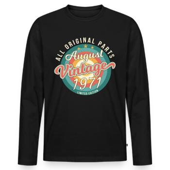 1971 August Alles Original - Männer Premium Bio Langarmshirt - Schwarz - Vorne - Nico (187cm)