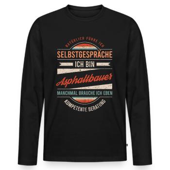 Asphaltbauer Arbeitskollege Kollege Geschenk Retro - Männer Premium Bio Langarmshirt - Schwarz - Vorne - Nico (187cm)