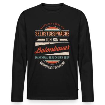 Betonbauer Arbeitskollege Kollege Geschenk Retro - Männer Premium Bio Langarmshirt - Schwarz - Vorne - Nico (187cm)