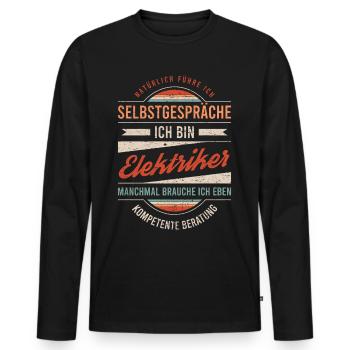 Elektriker Arbeitskollege Kollege Geschenk Retro - Männer Premium Bio Langarmshirt - Schwarz - Vorne - Nico (187cm)