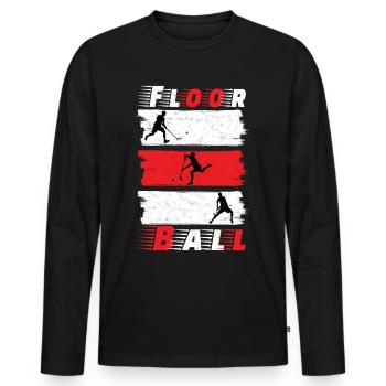 Floorball Floorball Salibandy Athlètes - T-shirt manches longues Premium bio Homme - noir - Devant - Nico (187cm)