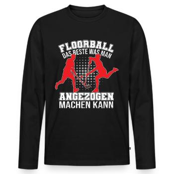 Floorball das beste was man mache kann - Männer Premium Bio Langarmshirt - Schwarz - Vorne - Nico (187cm)