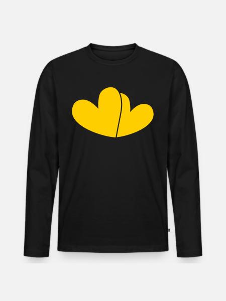 Two Yellow Hearts - Men's Premium Organic Long Sleeve Shirt - black