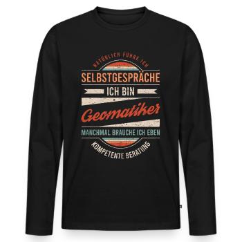 Geomatiker Arbeitskollege Kollege Geschenk Retro - Männer Premium Bio Langarmshirt - Schwarz - Vorne - Nico (187cm)