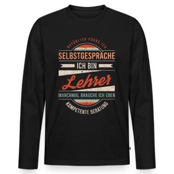 Lehrer Arbeitskollege Kollege Geschenk Retro - Männer Premium Bio Langarmshirt - Schwarz - Vorne - Nico (187cm)