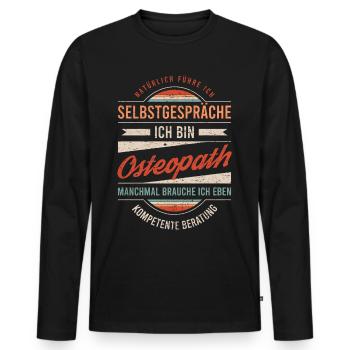 Osteopath Arbeitskollege Kollege Geschenk Retro - Männer Premium Bio Langarmshirt - Schwarz - Vorne - Nico (187cm)