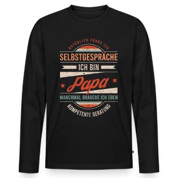Papa Geburtstag Vatertag Lustiger Spruch - Männer Premium Bio Langarmshirt - Schwarz - Vorne - Nico (187cm)