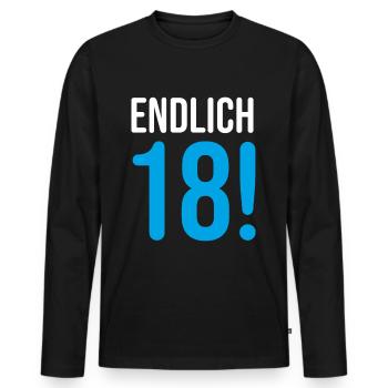 18. Geburtstag 18 Jahre - Männer Premium Bio Langarmshirt - Schwarz - Vorne - Nico (187cm)