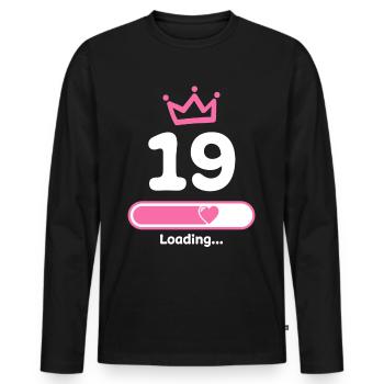 19 ans d’anniversaire Poutre de chargement - T-shirt manches longues Premium bio Homme - noir - Devant - Nico (187cm)