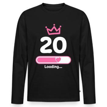 20e anniversaire Krone - T-shirt manches longues Premium bio Homme - noir - Devant - Nico (187cm)
