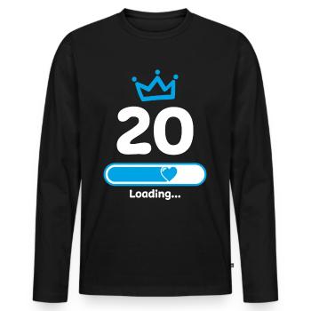 Faisceau de chargement du 20e anniversaire - T-shirt manches longues Premium bio Homme - noir - Devant - Nico (187cm)