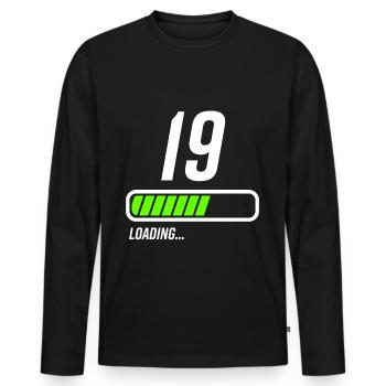 Faisceau de chargement du 19e anniversaire - T-shirt manches longues Premium bio Homme - noir - Devant - Nico (187cm)