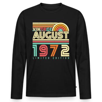 50. Jahrestag August 1972 - Männer Premium Bio Langarmshirt - Schwarz - Vorne - Nico (187cm)
