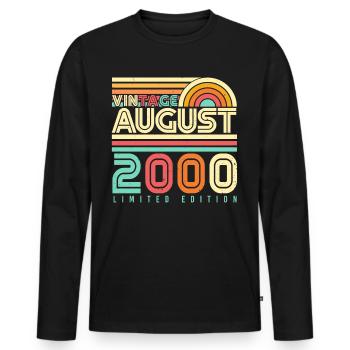 Geboren Im August 2000 - Männer Premium Bio Langarmshirt - Schwarz - Vorne - Nico (187cm)