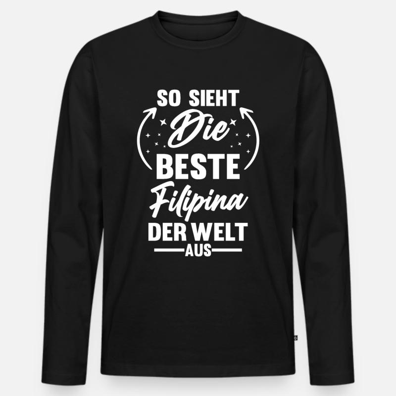 Philippinen Filipina Philippinisches - Männer Premium Bio Langarmshirt - Schwarz
