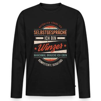 Winzer Arbeitskollege Kollege Geschenk Retro - Männer Premium Bio Langarmshirt - Schwarz - Vorne - Nico (187cm)